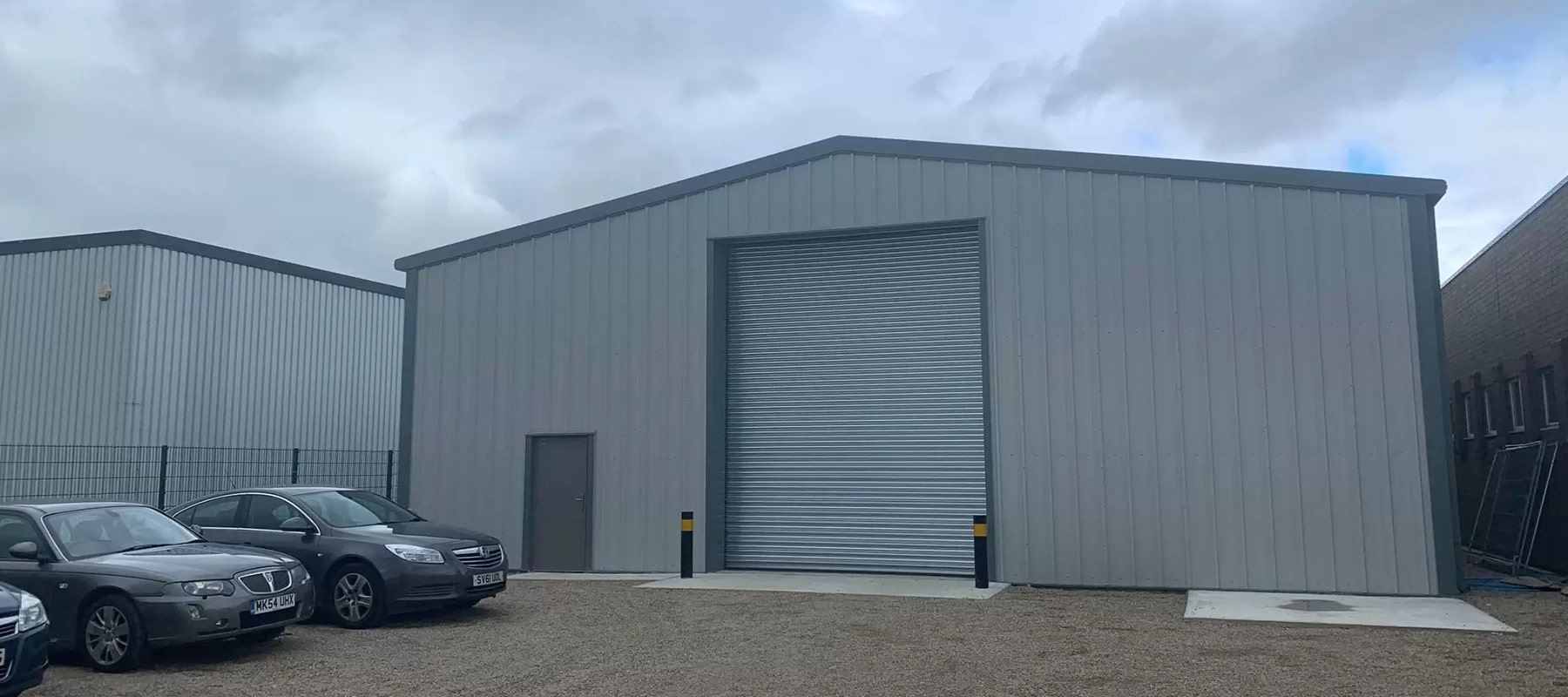 A steel storage unit built by Hamilton Steel Buildings