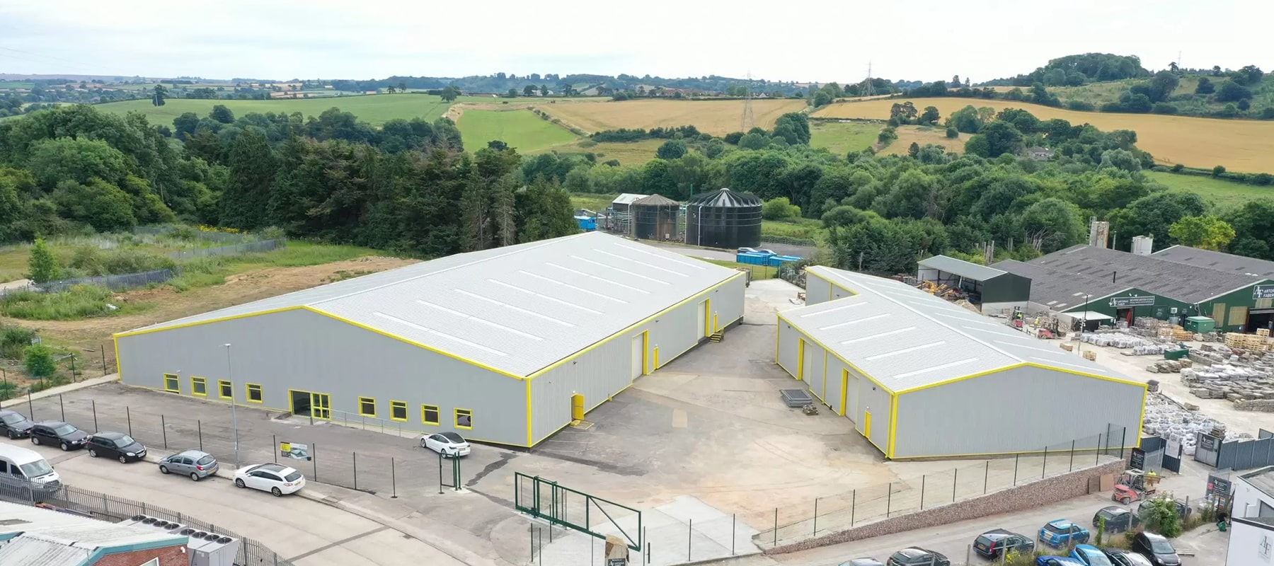 Multiple steel storage units built by Hamilton Steel Buildings