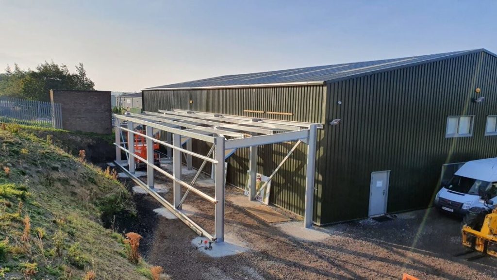 Commercial building extensions in progress of being built