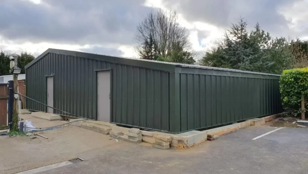 Completed steel building for KOI Water Garden