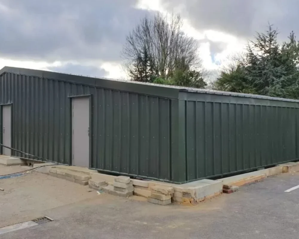 Completed steel building for KOI Water Garden