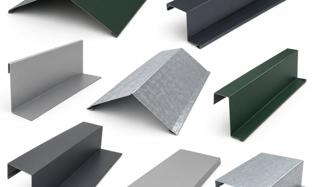 Range of green, anthracite and galvanised steel flashings, ridges and trims