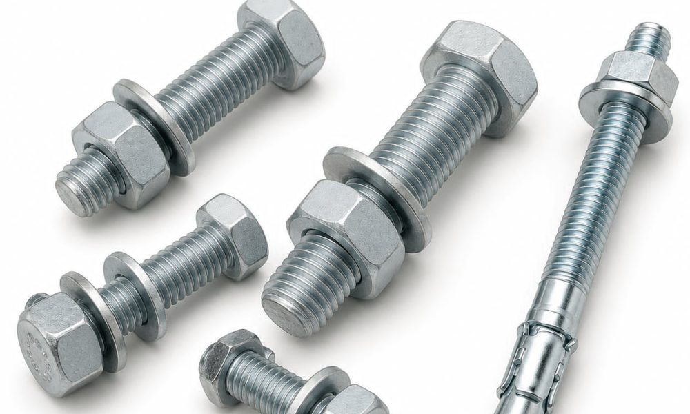 Structural bolts, nuts, washers and anchor bolts used in steel building assembly